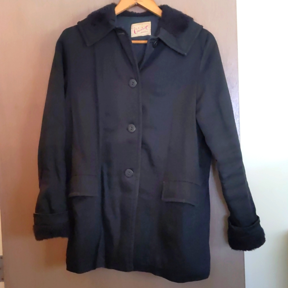 1960's car coat in black